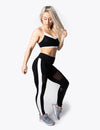 MESH PANEL HIGH RISE LEGGINGS - BLACK - Rise Above Fear, High Performance Activewear, Sportswear