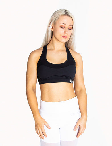 RACERBACK SPORTS BRA - BLACK - Rise Above Fear, High Performance Activewear, Sportswear