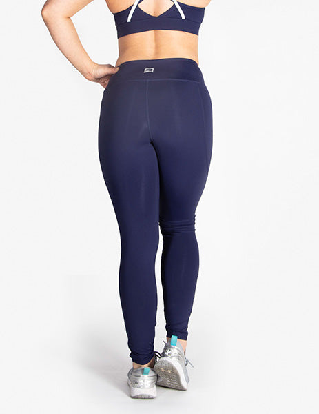 MESH PANEL MID RISE LEGGINGS - NAVY - Rise Above Fear, High Performance Activewear, Sportswear