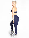 MESH PANEL MID RISE LEGGINGS - NAVY - Rise Above Fear, High Performance Activewear, Sportswear