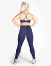 MESH PANEL MID RISE LEGGINGS - NAVY - Rise Above Fear, High Performance Activewear, Sportswear