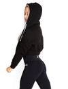 CROPPED ZIP HOODIE - BLACK - Rise Above Fear, High Performance Activewear, Sportswear