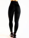 MESH PANEL HIGH RISE LEGGINGS - BLACK