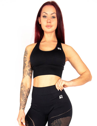 SEAMLESS SCULPT SPORTS BRA - BLACK