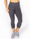 HIGH RISE CAPRI LEGGINGS - GREY - Rise Above Fear, High Performance Activewear, Sportswear