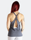 RACERBACK VEST TOP - DARK GREY MARL