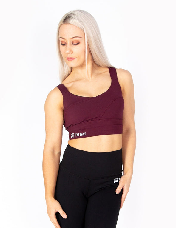 SIGNATURE SPORTS BRA - MAROON - Rise Above Fear, High Performance Activewear, Sportswear