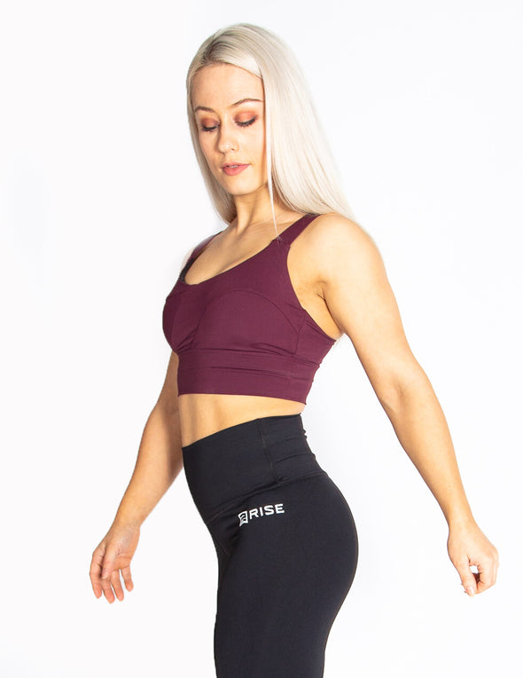 SIGNATURE SPORTS BRA - MAROON - Rise Above Fear, High Performance Activewear, Sportswear