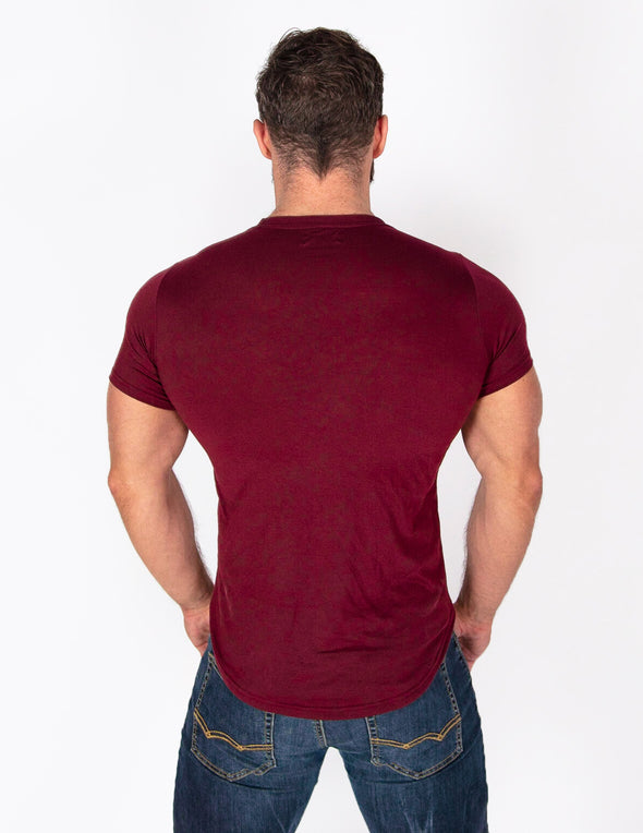 PREMIUM MEN'S T-SHIRT - MAROON - Rise Above Fear, High Performance Activewear, Sportswear