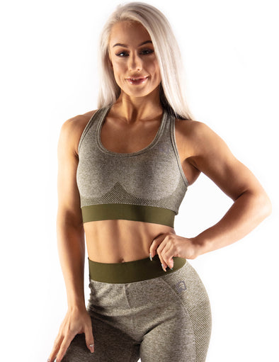 SEAMLESS SCULPT SPORTS BRA - OLIVE