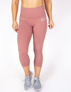 HIGH RISE CAPRI LEGGINGS - DUSTY ROSE - Rise Above Fear, High Performance Activewear, Sportswear