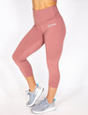 HIGH RISE CAPRI LEGGINGS - DUSTY ROSE - Rise Above Fear, High Performance Activewear, Sportswear