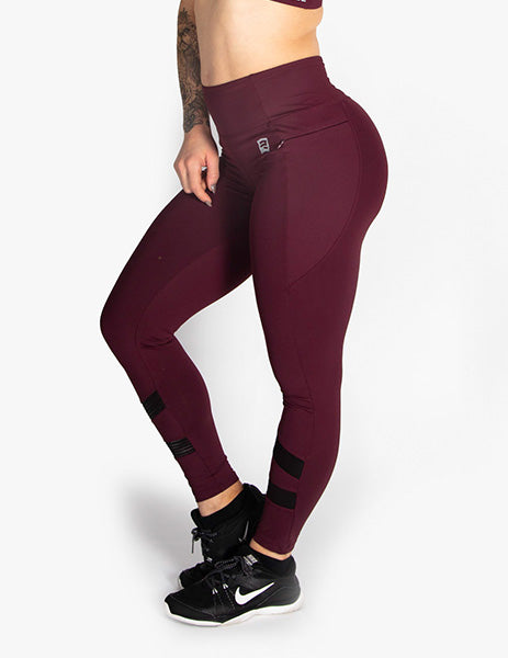 MESH PANEL MID RISE LEGGINGS - RED - Rise Above Fear, High Performance Activewear, Sportswear