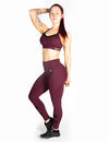 MESH PANEL MID RISE LEGGINGS - RED - Rise Above Fear, High Performance Activewear, Sportswear