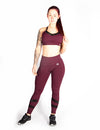 MESH PANEL MID RISE LEGGINGS - RED - Rise Above Fear, High Performance Activewear, Sportswear