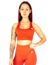 SEAMLESS '3D FIT' SCULPT SPORTS BRA - RUST