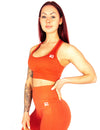 SEAMLESS '3D FIT' SCULPT SPORTS BRA - RUST