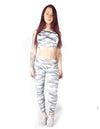 GRAPHIC PRINT MID RISE LEGGINGS - WHITE - Rise Above Fear, High Performance Activewear, Sportswear