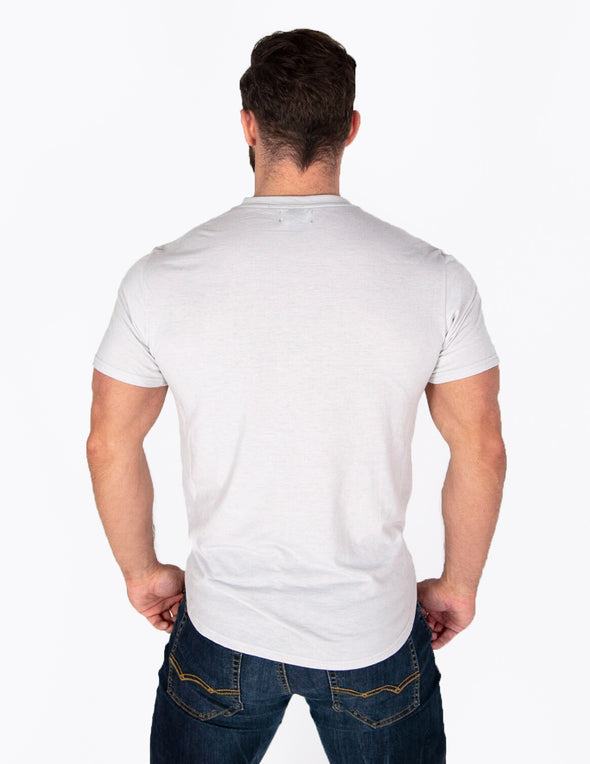 PREMIUM MEN'S T-SHIRT - LIGHT GREY - Rise Above Fear, High Performance Activewear, Sportswear