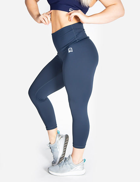 HIGH RISE CAPRI LEGGINGS - NAVY - Rise Above Fear, High Performance Activewear, Sportswear