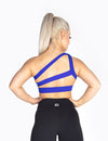 ONE SHOULDER MESH SPORTS BRA - ROYAL BLUE - Rise Above Fear, High Performance Activewear, Sportswear