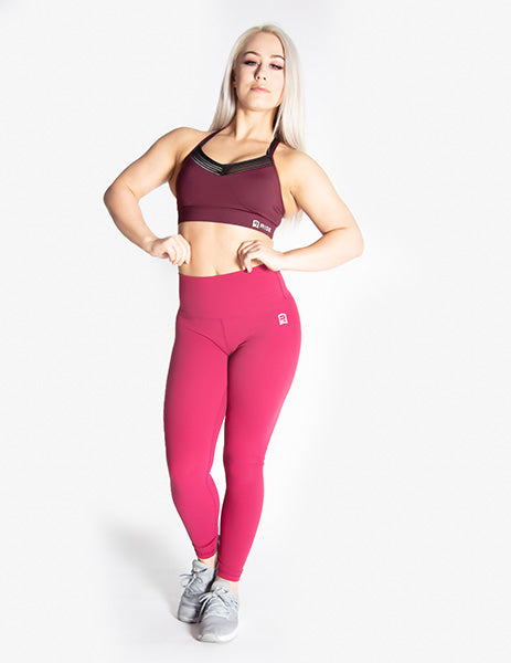 HIGH RISE LEGGINGS - DARK PINK - Rise Above Fear, High Performance Activewear, Sportswear