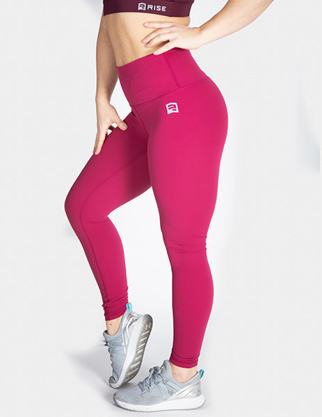 HIGH RISE LEGGINGS - DARK PINK - Rise Above Fear, High Performance Activewear, Sportswear