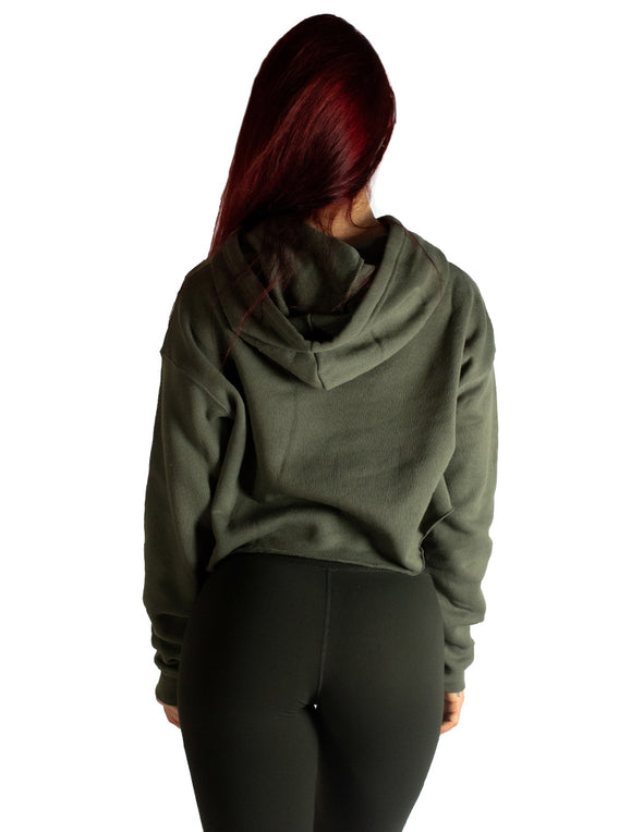 CROPPED HOODIE - GREEN