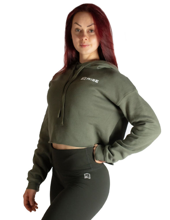 CROPPED HOODIE - GREEN