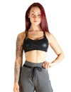 MARBLE EFFECT SPORTS BRA - BLACK