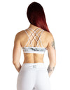 MARBLE EFFECT SPORTS BRA - WHITE