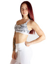 MARBLE EFFECT SPORTS BRA - WHITE