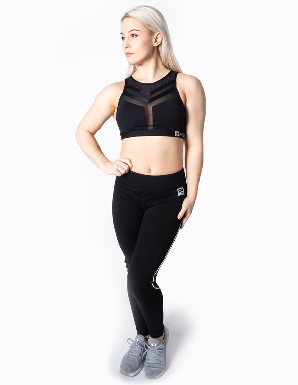 MESH SPORTS BRA - BLACK - Rise Above Fear, High Performance Activewear, Sportswear