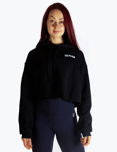 CROPPED HOODIE - BLACK