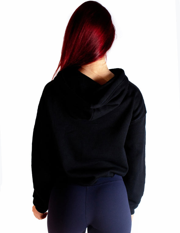 CROPPED HOODIE - BLACK