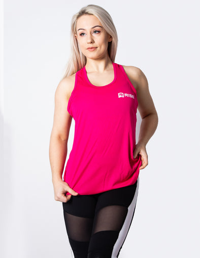 RACER BACK VEST TOP - PINK - Rise Above Fear, High Performance Activewear, Sportswear