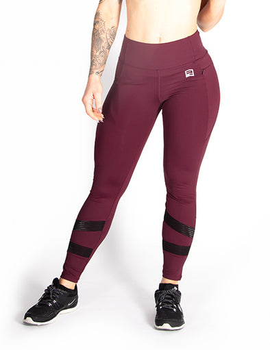 MESH PANEL MID RISE LEGGINGS - RED - Rise Above Fear, High Performance Activewear, Sportswear