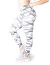 GRAPHIC PRINT MID RISE LEGGINGS - WHITE - Rise Above Fear, High Performance Activewear, Sportswear