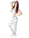 GRAPHIC PRINT MID RISE LEGGINGS - WHITE - Rise Above Fear, High Performance Activewear, Sportswear